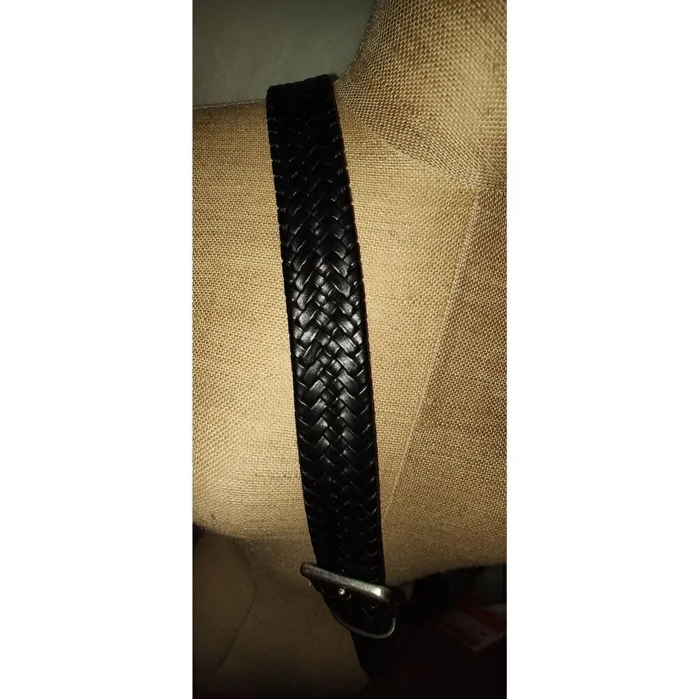 Wrangler woven bonded leather belt Black 55